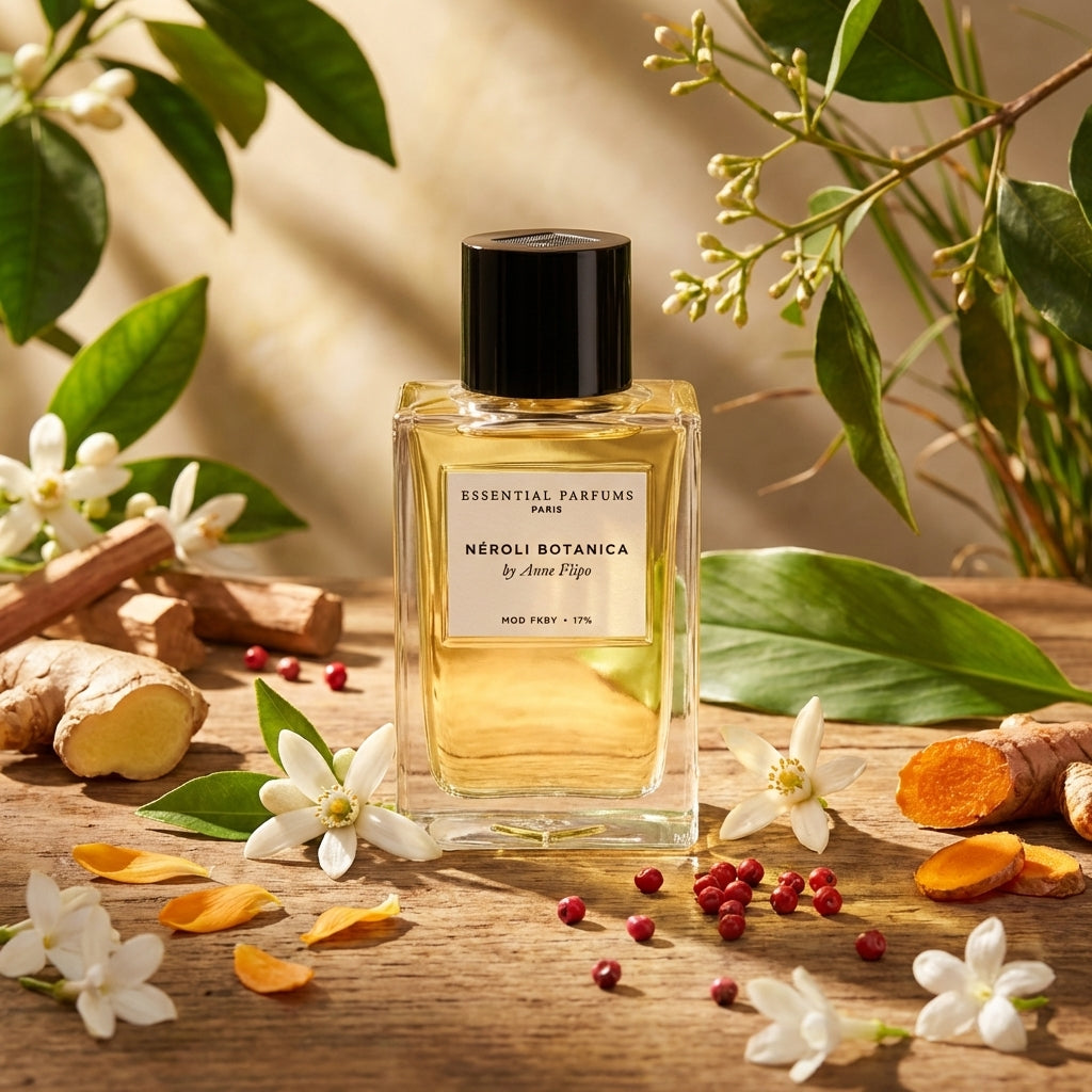 Atmospheric scene of Neroli Botanica by Essential Parfums