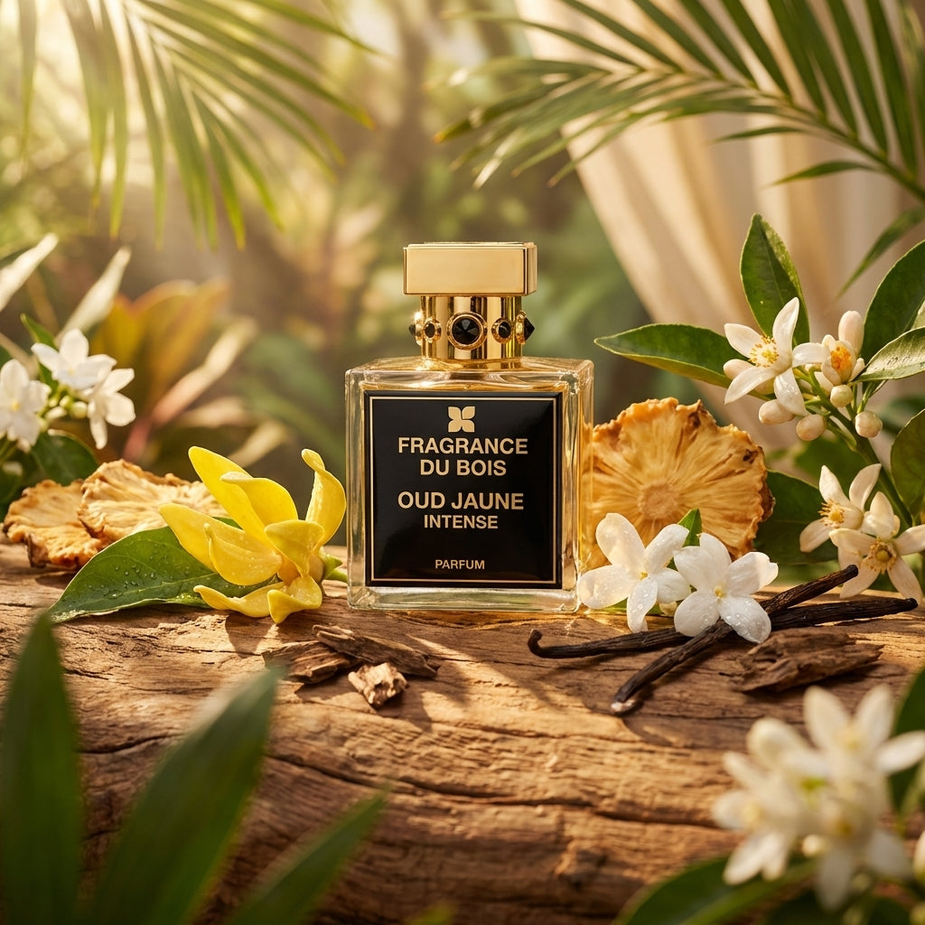 Atmospheric scene of Oud Jaune Intense by Fragrance Du Bois
