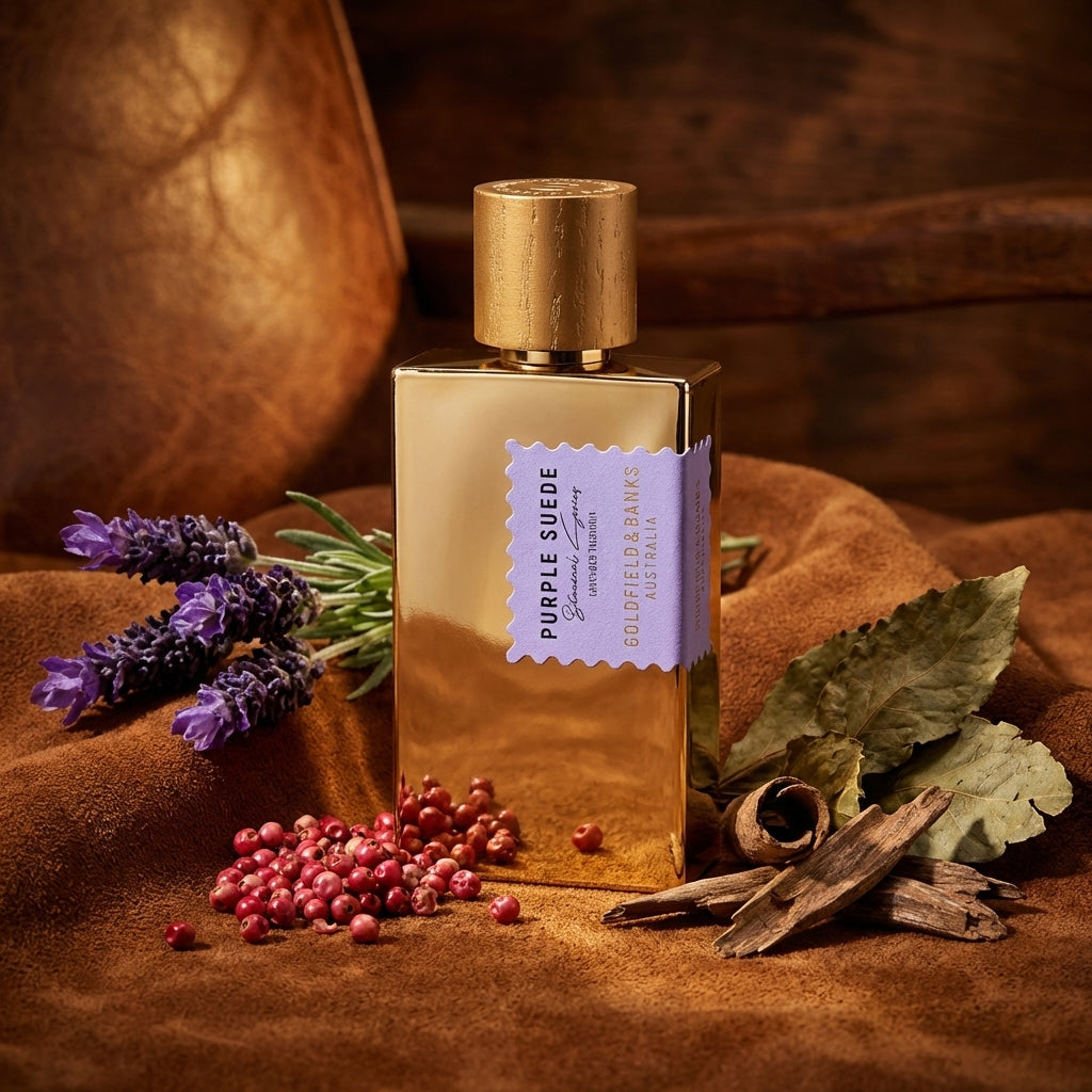 Atmospheric scene of Purple Suede by Goldfield & Banks