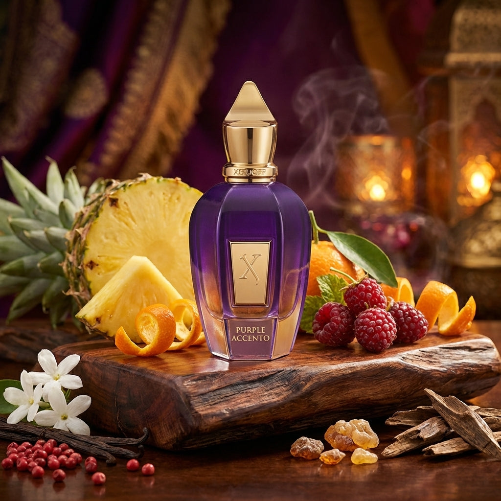 Atmospheric scene of Purple Accento by Xerjoff
