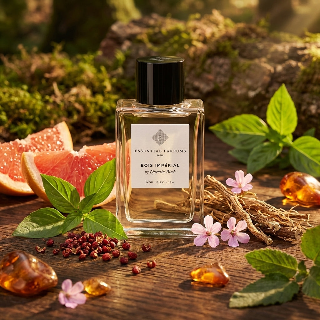 Atmospheric scene of Bois Imperial by Essential Parfums