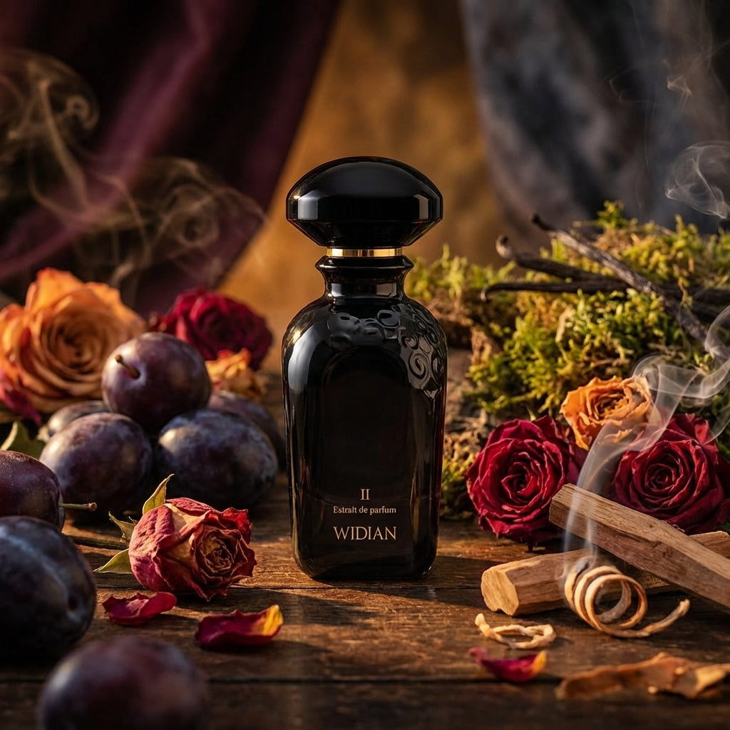 Atmospheric scene of Black II Eau de Parfum by Widian