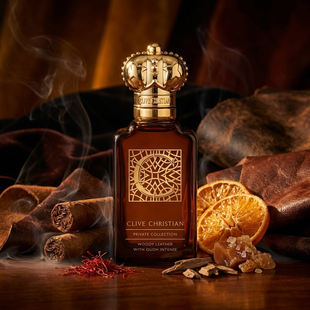 Atmospheric scene of C: Woody Leather by Clive Christian
