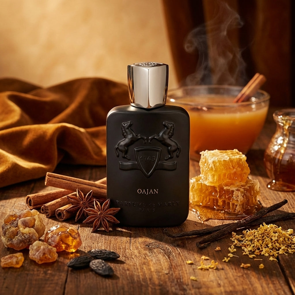 Atmospheric scene of Oajan by Parfums de Marly