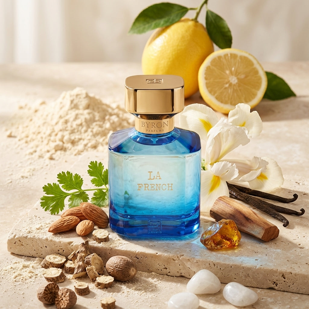 Atmospheric scene of La French by Byron Parfums