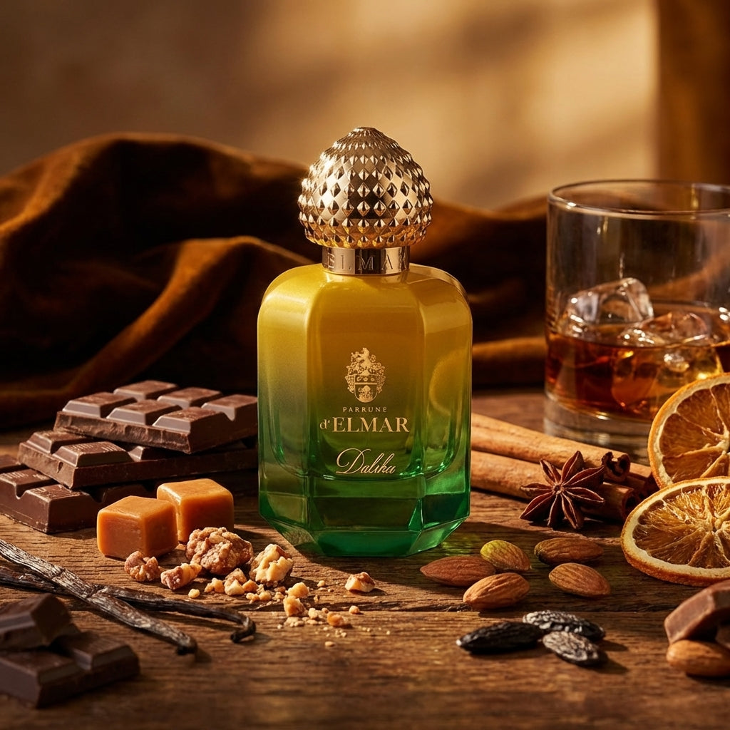 Atmospheric scene of Dalika by Parfums D'Elmar