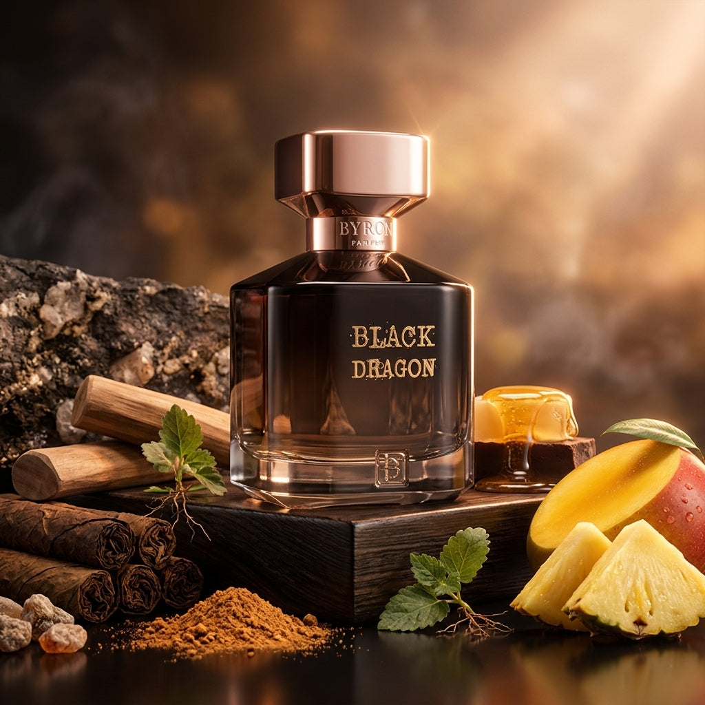Atmospheric scene of Black Dragon by Byron Parfums