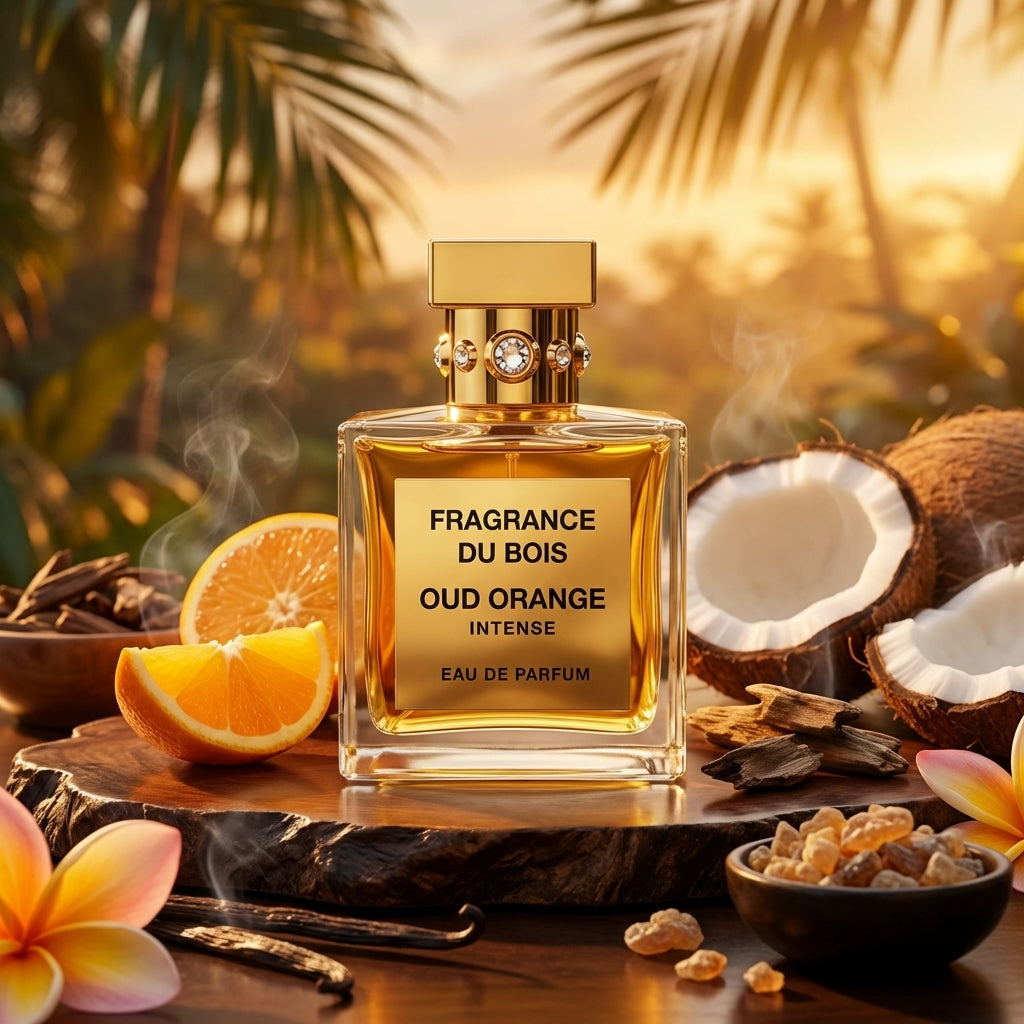 Atmospheric scene of Oud Orange Intense by Fragrance Du Bois