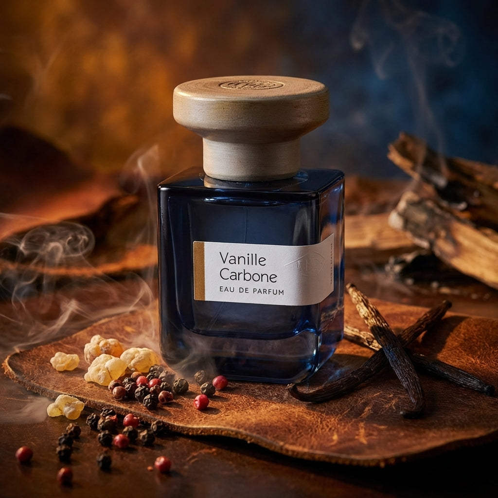 Atmospheric scene of Vanille Carbone by Atelier Materi