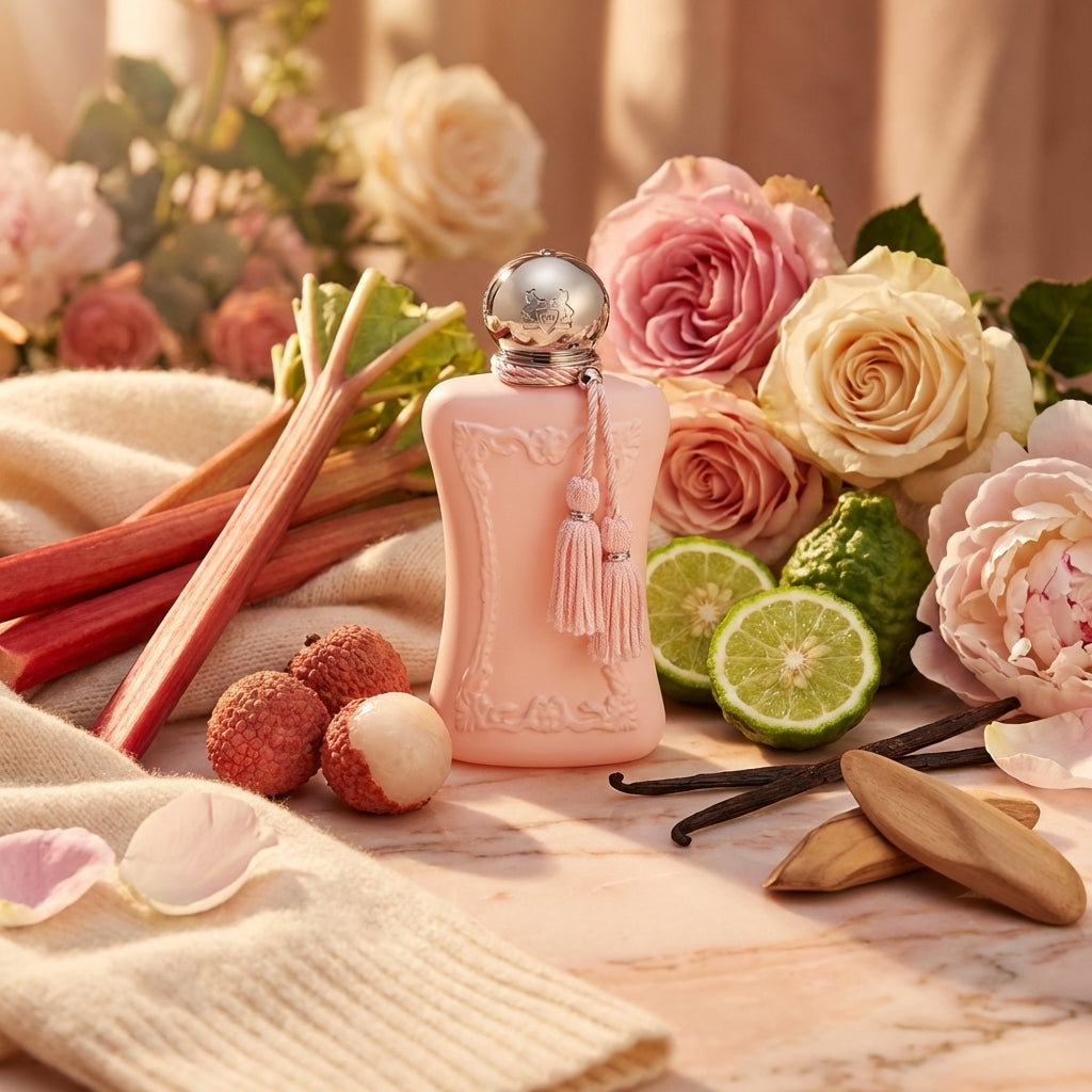 Atmospheric scene of Delina by Parfums de Marly