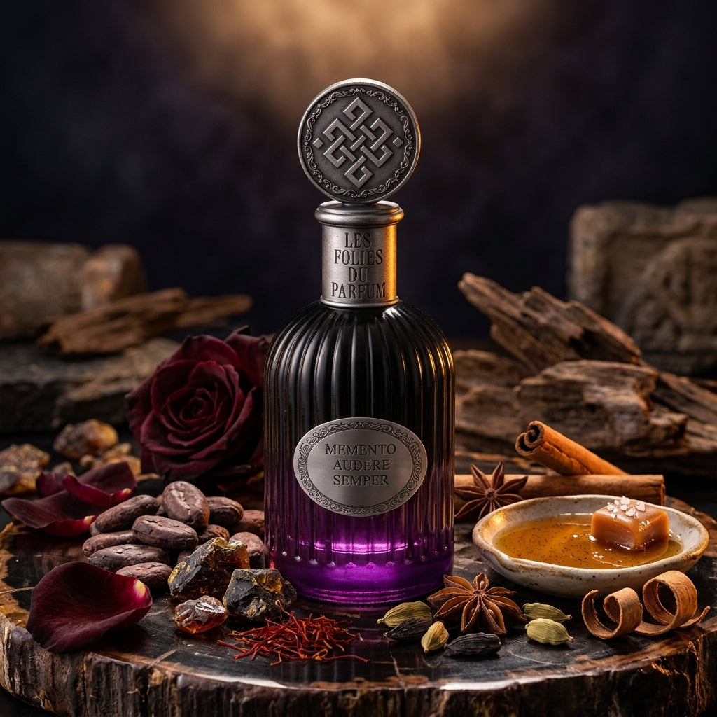 Atmospheric scene of Memento Audere Semper by Les Folies Du Parfum