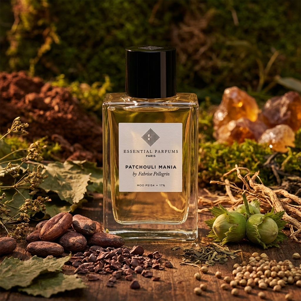 Atmospheric scene of Patchouli Mania by Essential Parfums