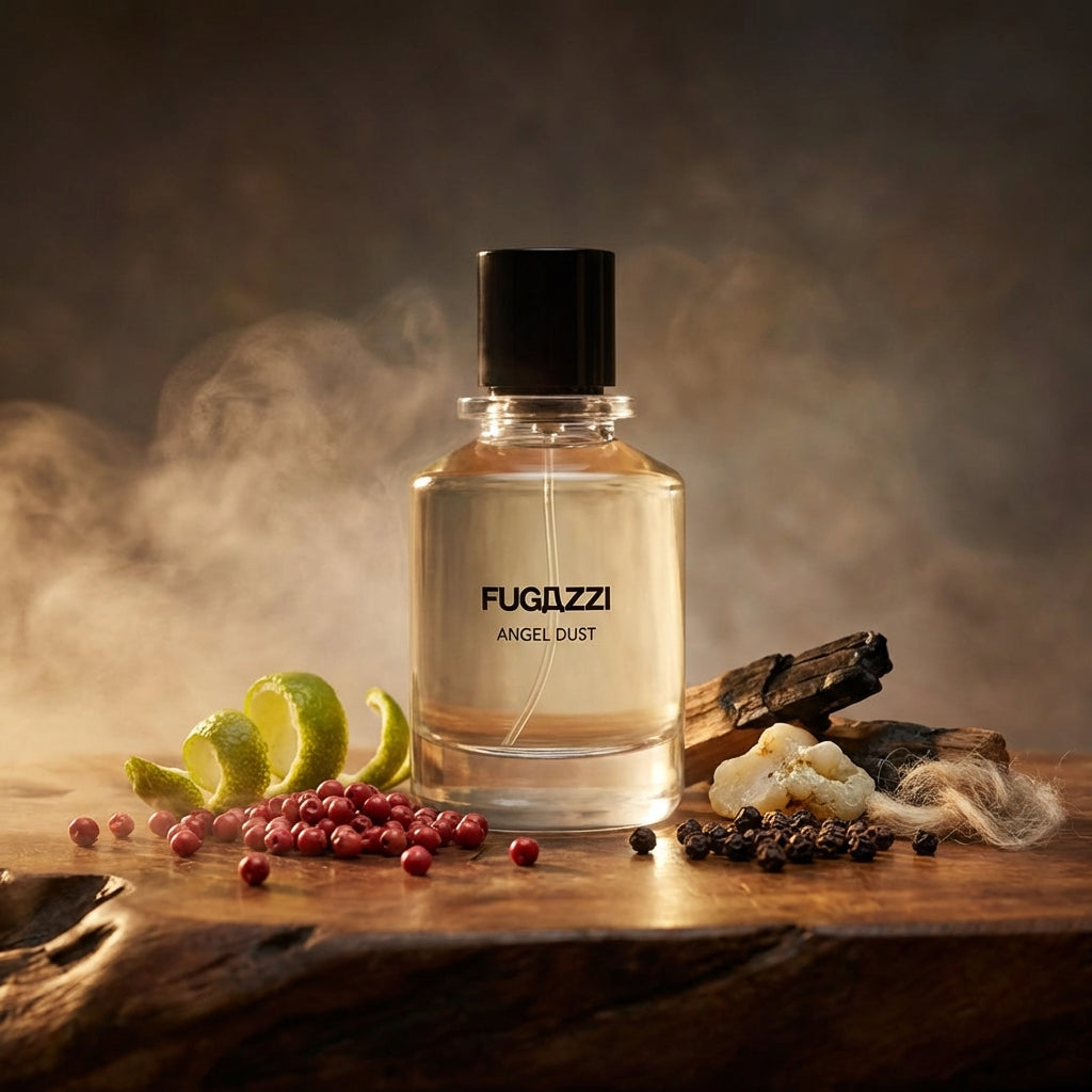 Atmospheric scene of Angel Dust Extrait de Parfum by Fugazzi