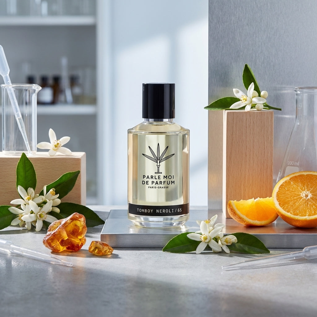 Atmospheric scene of Tomboy Neroli/65 by Parle Moi de Parfum