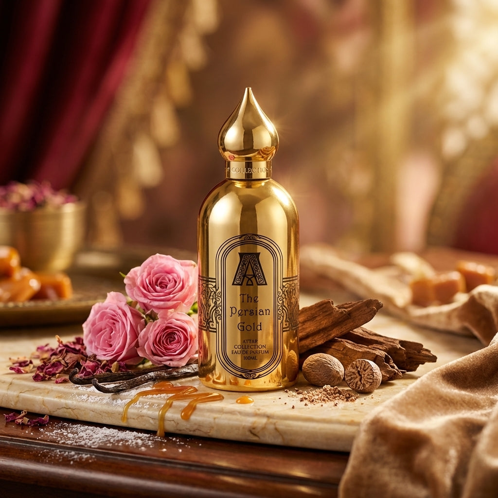 Atmospheric scene of The Persian Gold by Attar Collection