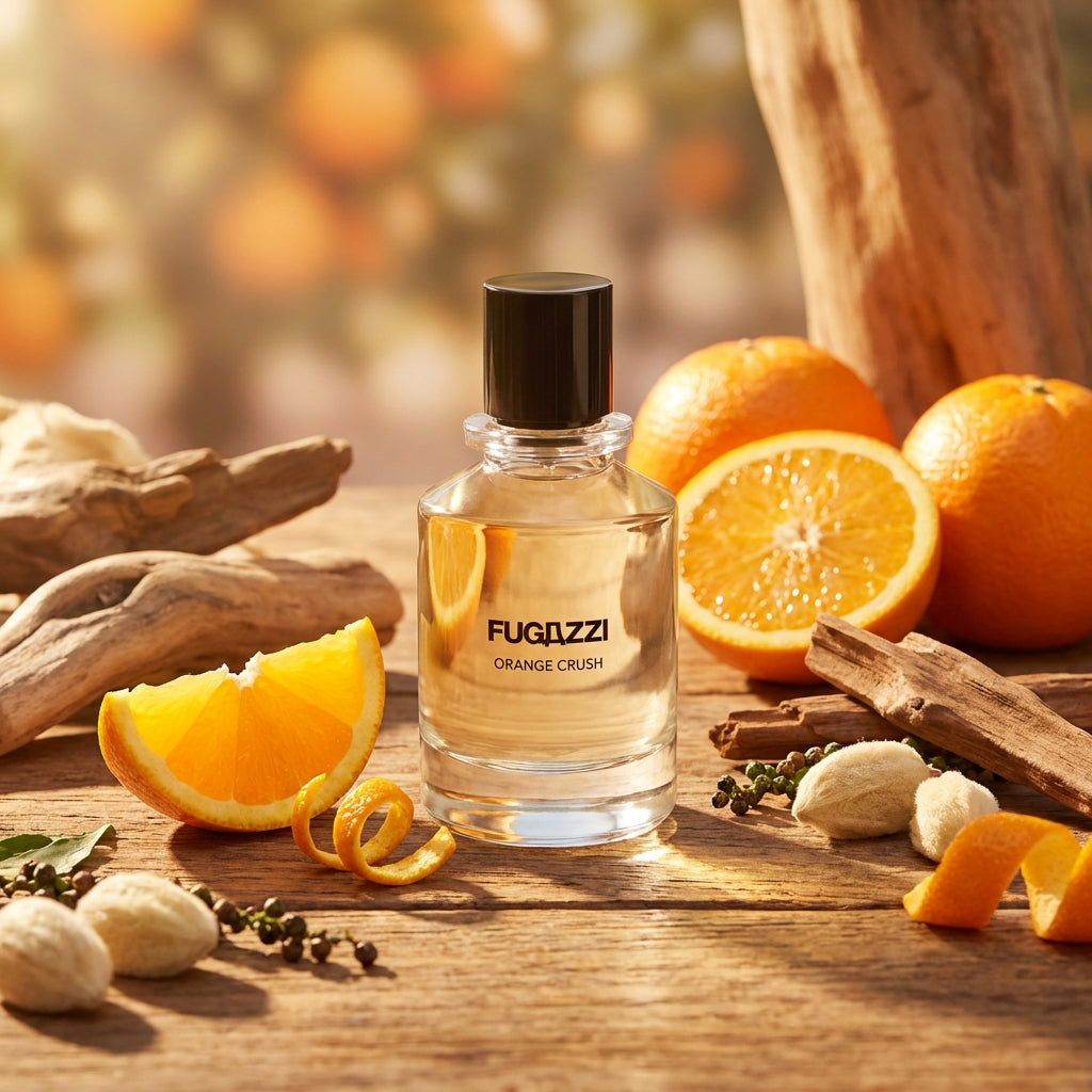 Atmospheric scene of Orange Crush Extrait de Parfum by Fugazzi