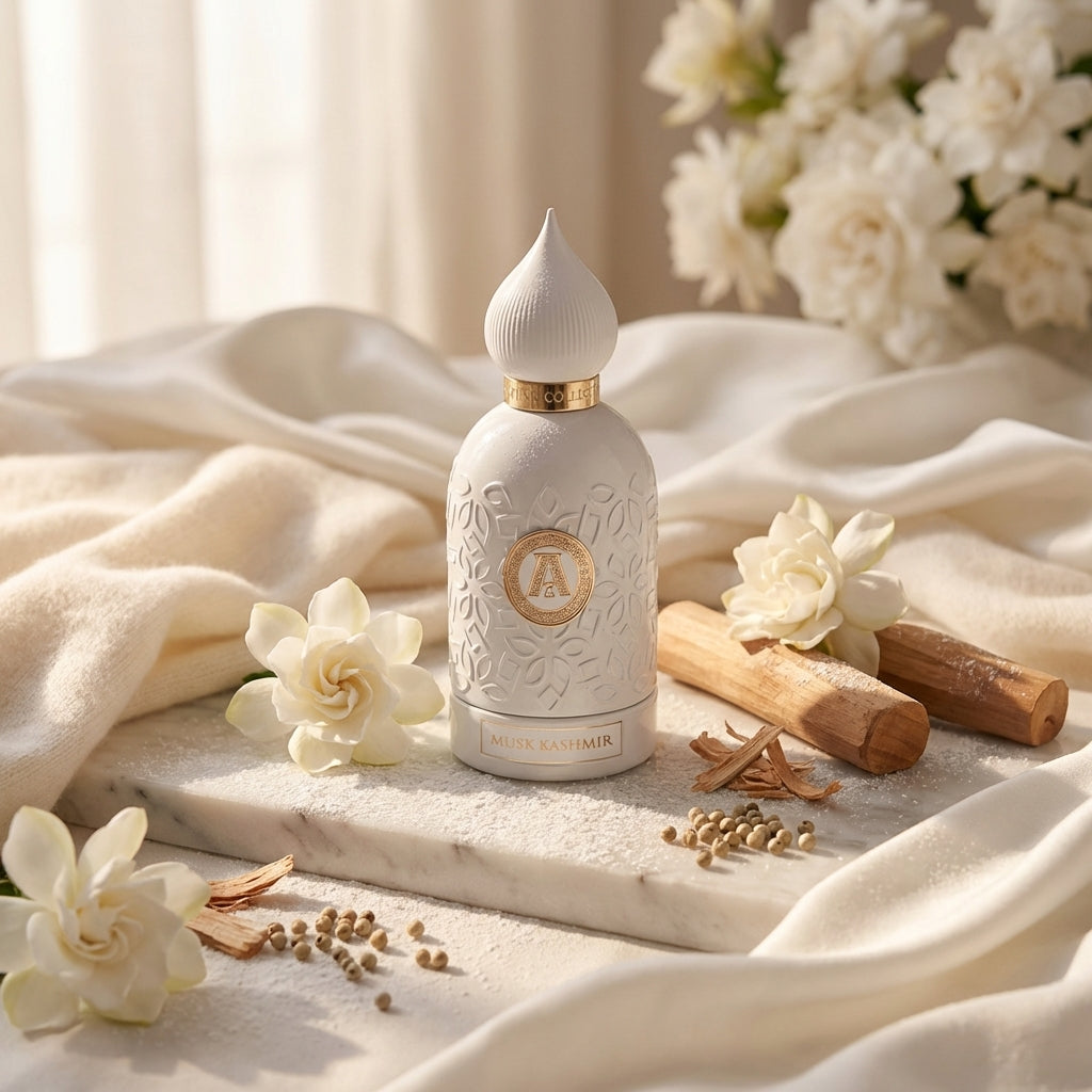 Atmospheric scene of Musk Kashmir Extrait by Attar Collection