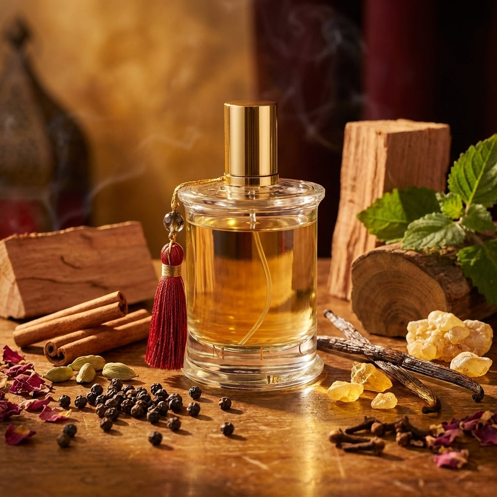 Atmospheric scene of Fêtes Persanes by Parfums MDCI