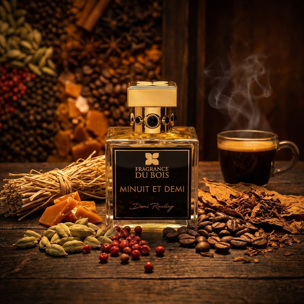 Atmospheric scene of Minuit et Demi by Fragrance Du Bois