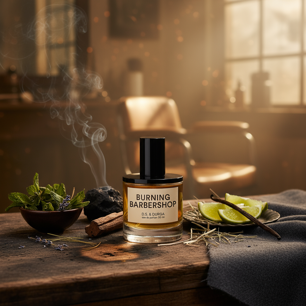 Atmospheric scene of Burning Barbershop by D.S. & Durga