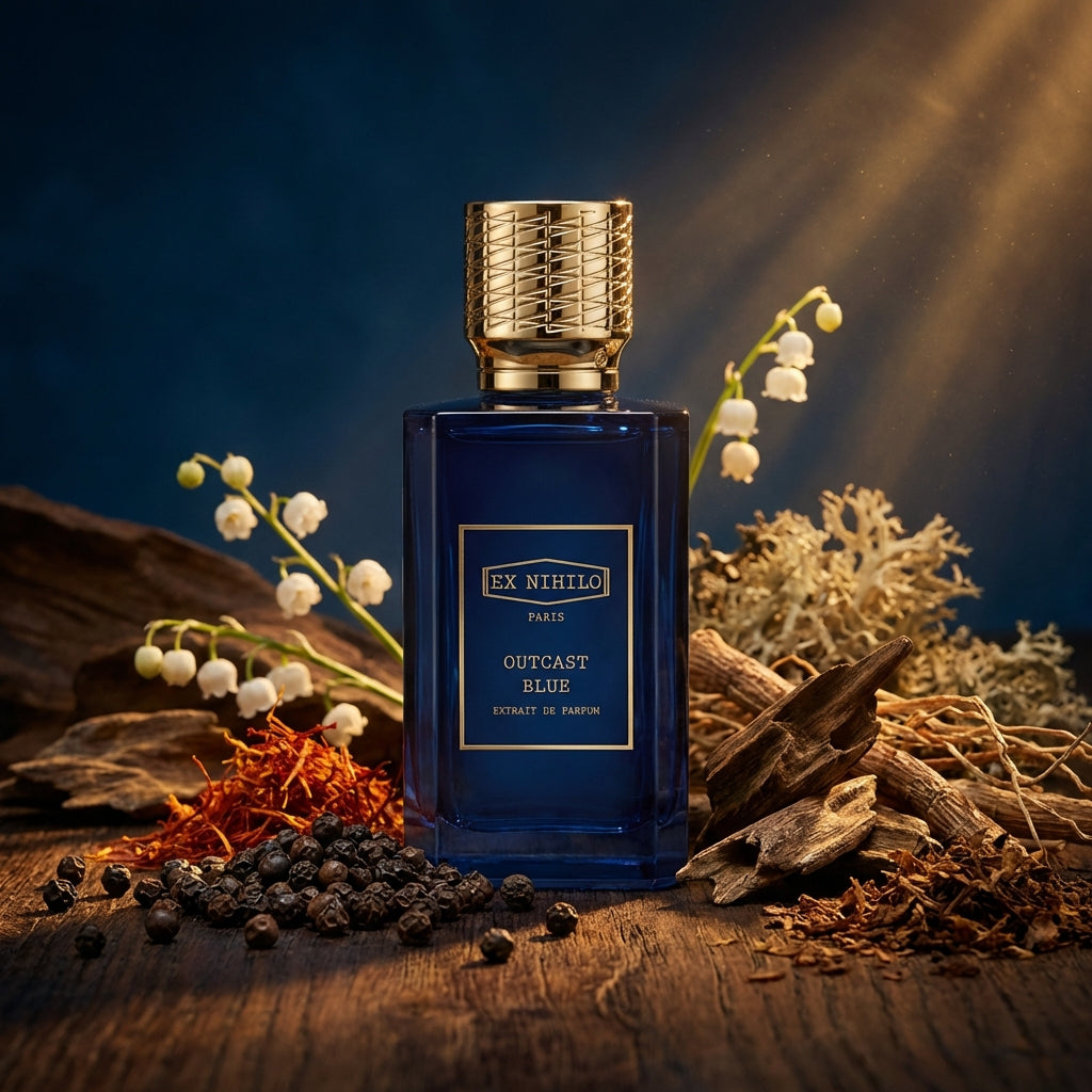 Atmospheric scene of Outcast Blue Extrait by Ex Nihilo