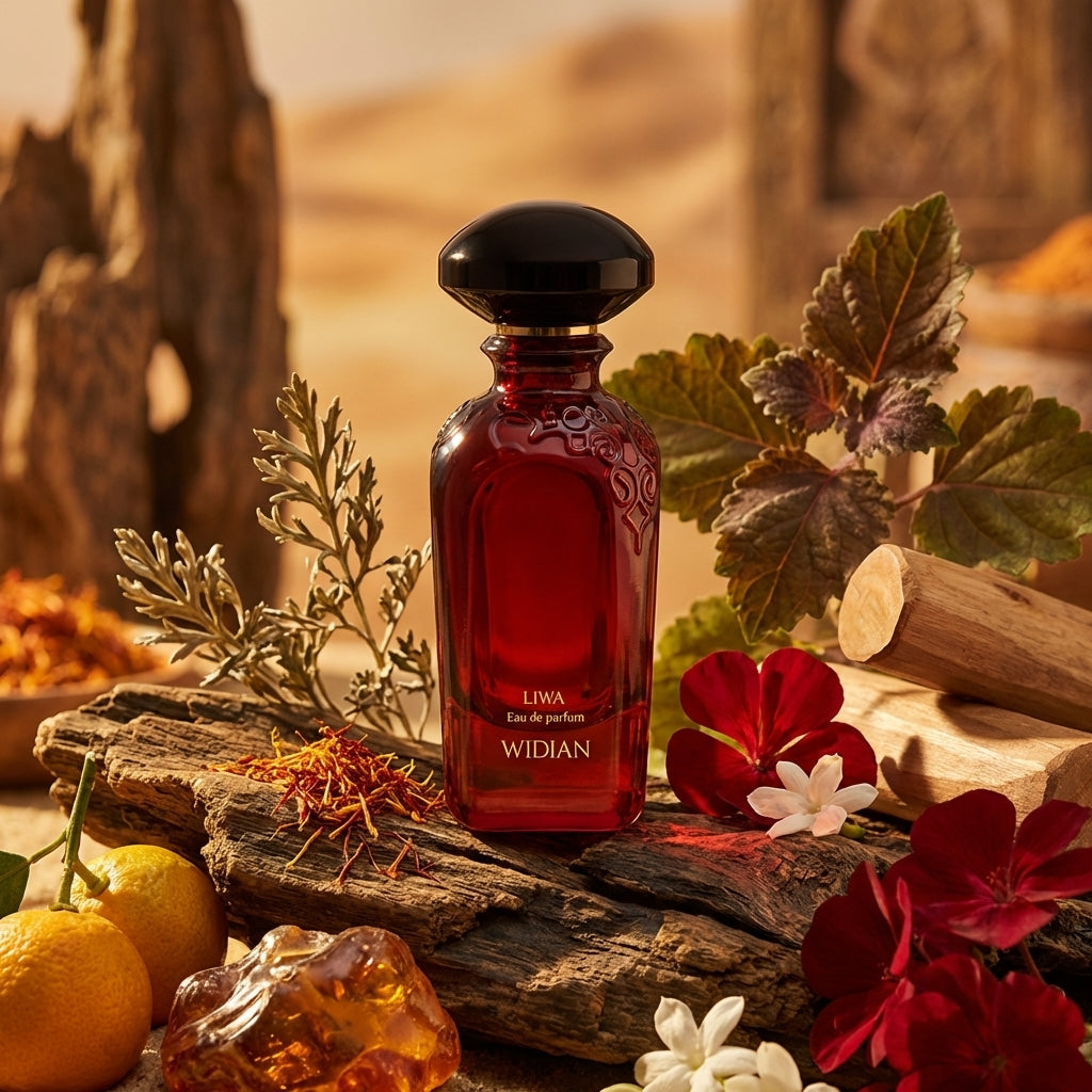 Atmospheric scene of Liwa Eau de Parfum by Widian