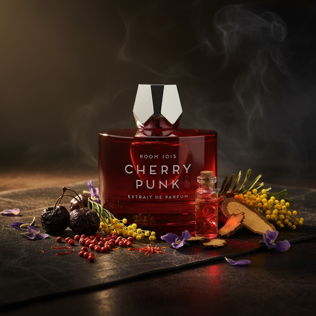Atmospheric scene of Cherry Punk Extrait by Room 1015