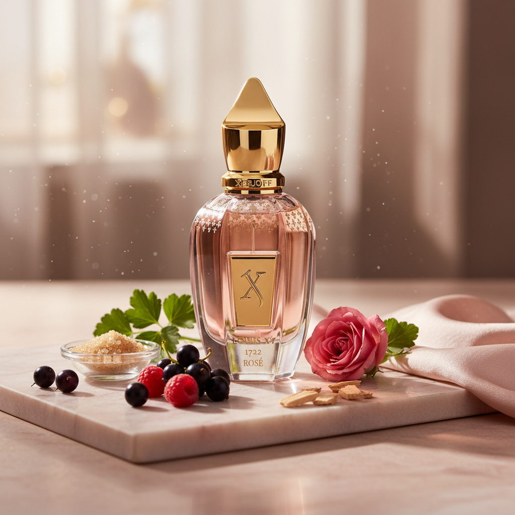 Atmospheric scene of Louis XV 1722 ROSÉ by Xerjoff