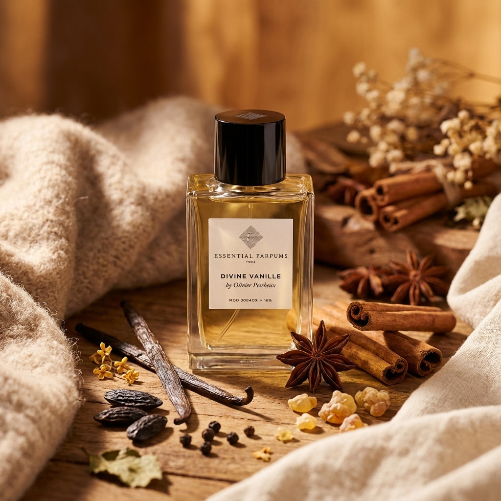 Atmospheric scene of Divine Vanille by Essential Parfums
