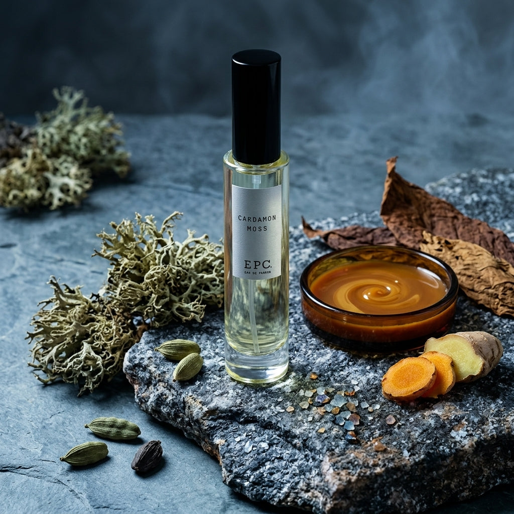 Atmospheric scene of Cardamom Moss by Experimental Perfume Club