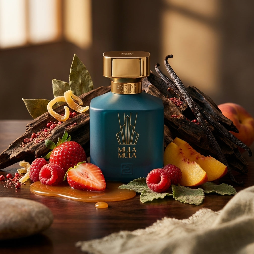 Atmospheric scene of Mula Mula Art Déco by Byron Parfums