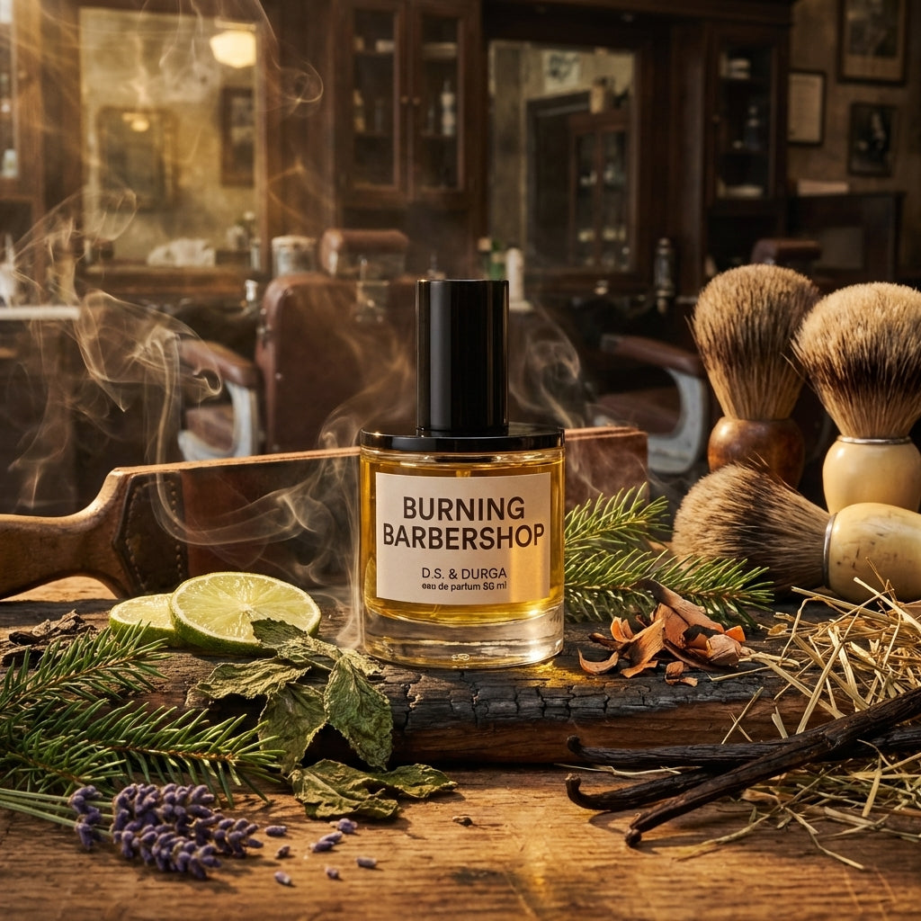 Atmospheric scene of Burning Barbershop by D.S. & Durga