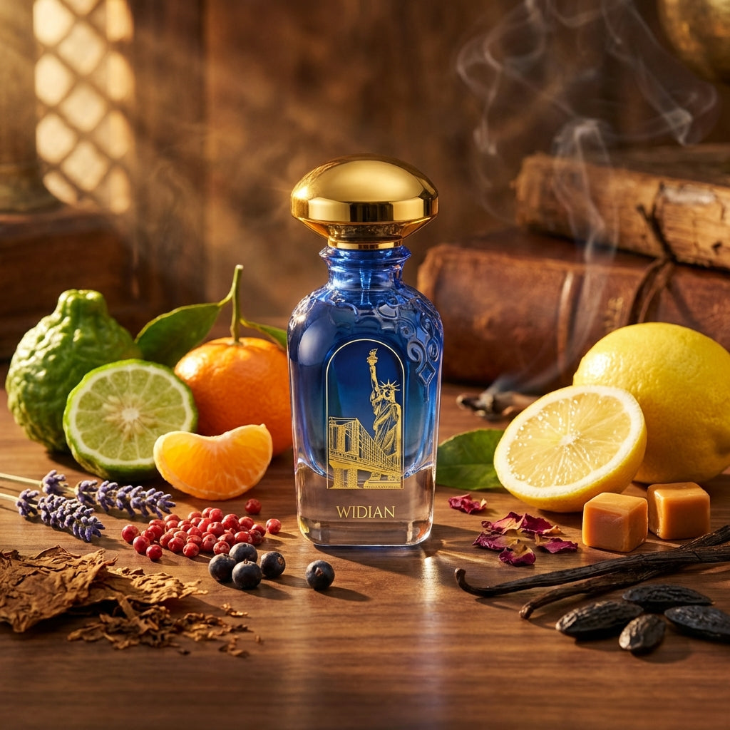 Atmospheric scene of New York Eau de Parfum by Widian